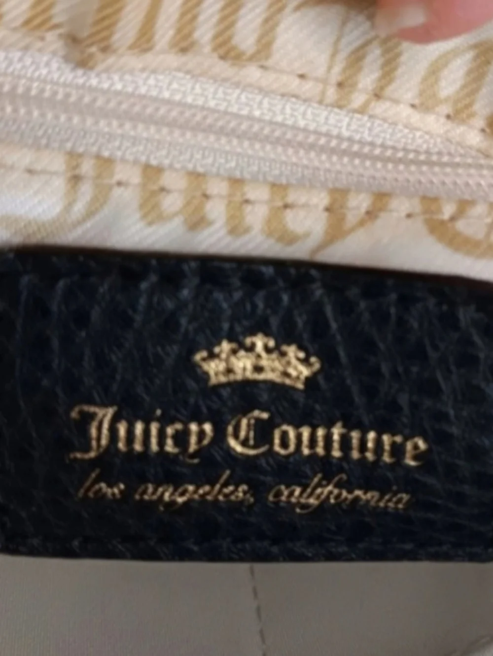 Juicy Couture Black Wristlet | EUC | Goldtone Charm